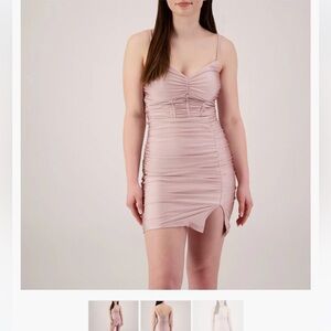 NWT Junior’s Pink Emerald Sundae Ruched Corset Mini Dress! Size XS